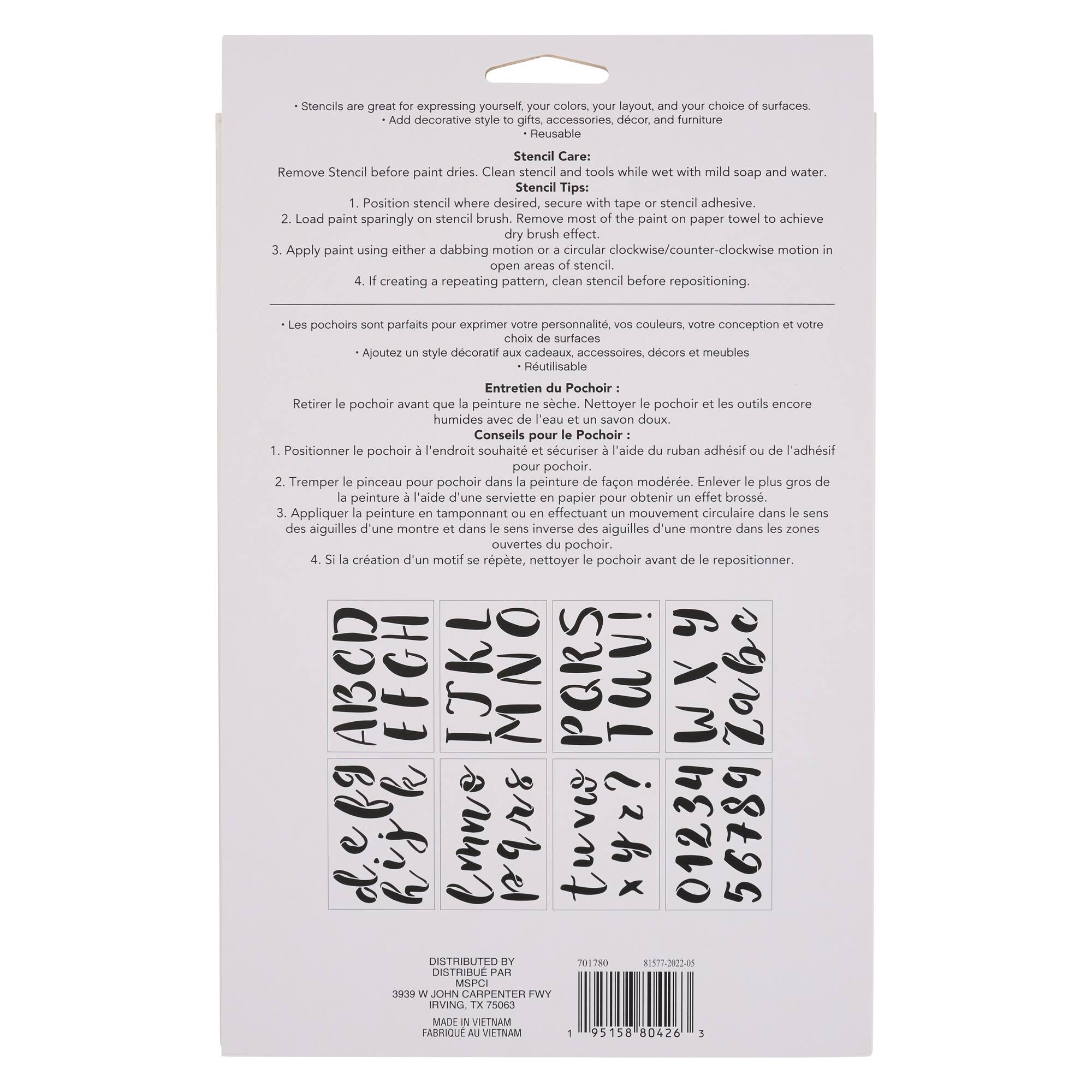Alphabet Brush Letters Stencils, 7" x 10" by Craft Smart®